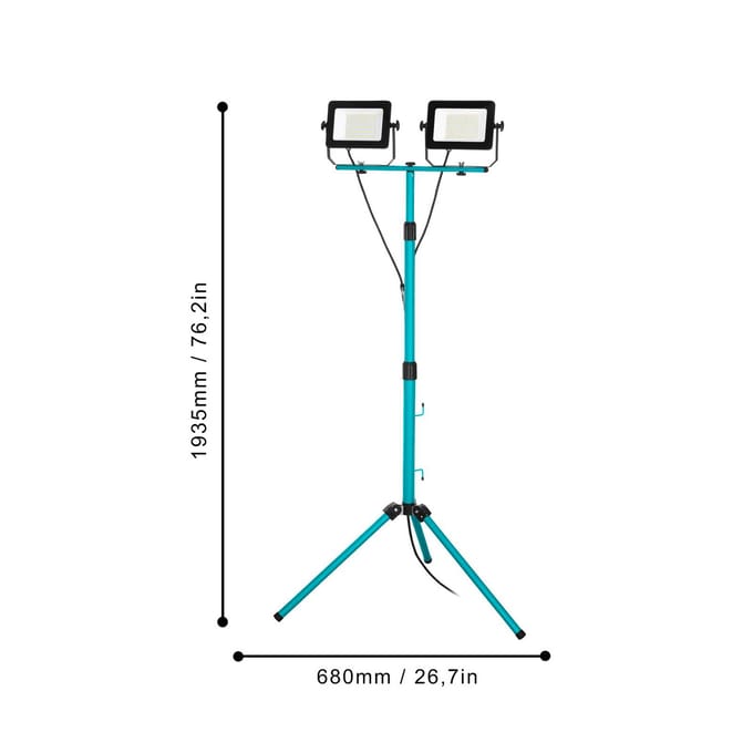 EGLO LED-buitenspot Avelar, zwart/turkoois, hoogte 193 cm, metaal