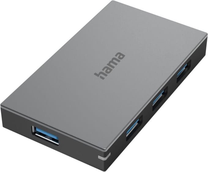 Hama USB 3.0-hub 4 poorten Grijs