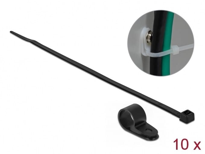 Delock Kabelbinder Kabelhouder Schroefbaar 18872 Bundel-Ø (bereik) 15.8 mm (max) Zwart 1 stuk(s)