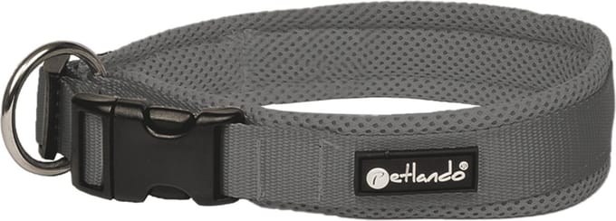 Petlando Hondenhalsband Mesh Antraciet - Klikhalsband - 45-50/3.5 cm