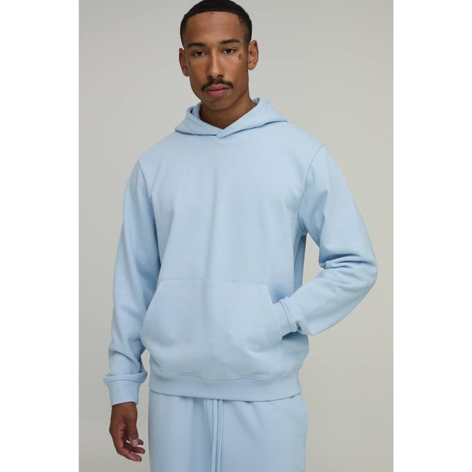 Regular Fit Premium 480gsm Over the Head Hoodie | Light Blue | Size Medium