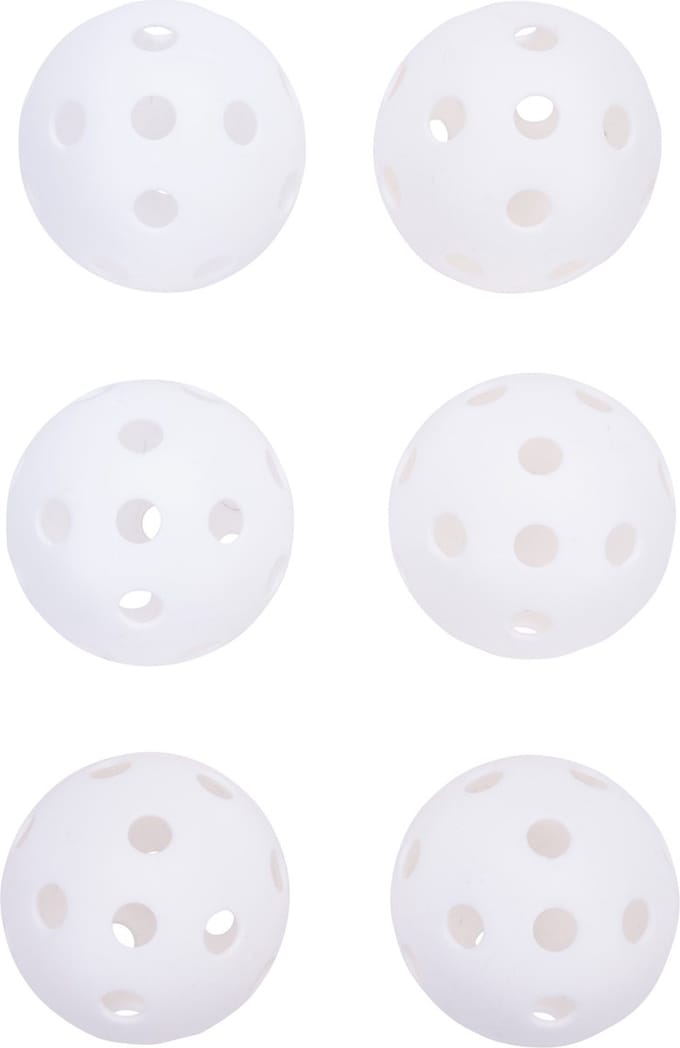 Pure4Fun - Pickleballs indoor - wit - 6 stuks