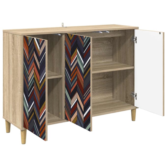 vidaXL - Dressoir - OMMEN - Sonoma - 102 - x - 33 - x - 75 - cm - Bewerkt - hout