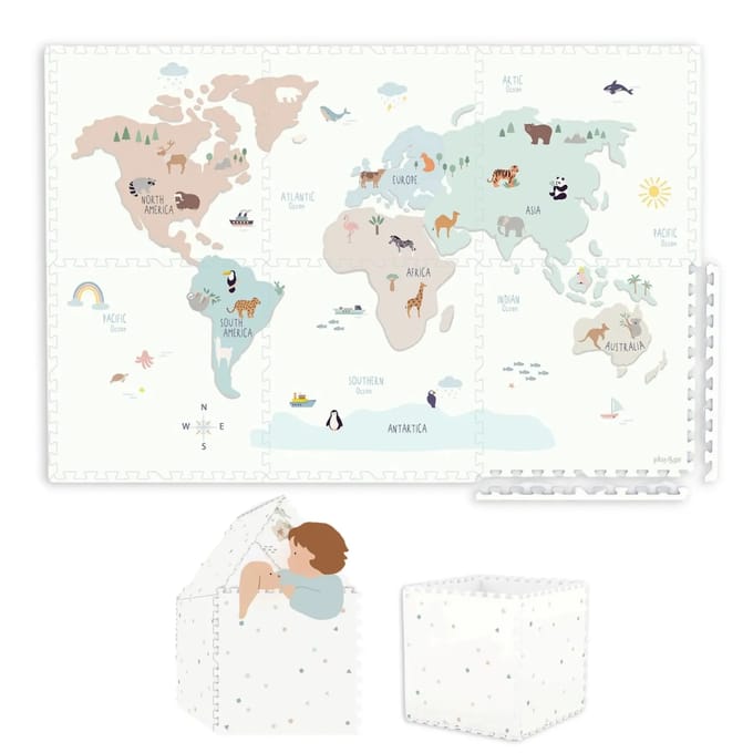 Play&Go | EEVAA Puzzelmat En Opbergbox Worldmap Colour