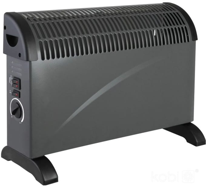 Kobi SONDO Turbo convector kachel - 750/1250/2000W - Zwart | Dimbaar | 1400 watt