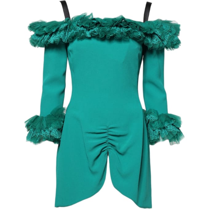 Kanten Mini Jurk Met Ruffles