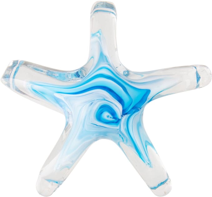 J-Line presse-papier Zeester Stippen - glas - blauw
