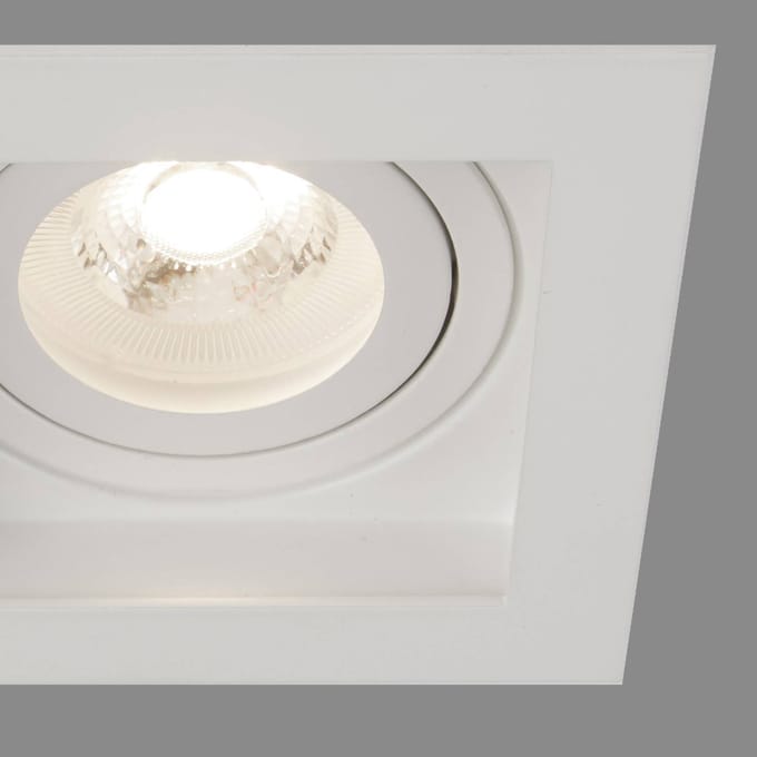 Searchlight Inbouwlamp Grid One, wit, 10 x 10 cm, aluminium, GU10