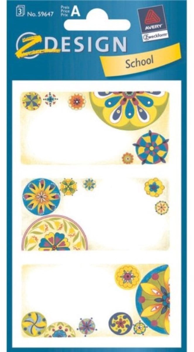Huishoudelijke etiketten Mandala 9 stuks