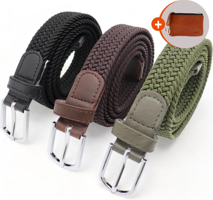 Elastische riem - riem dames - elastische riem - Stretch Riem – 3 pak