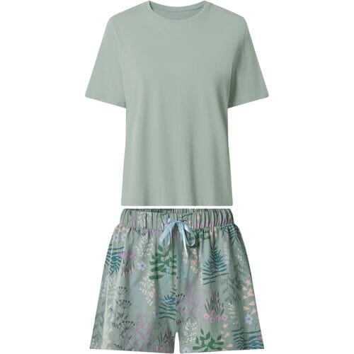 ESMARA Korte dames pyjama (Olijfgroen, XS (32/34))