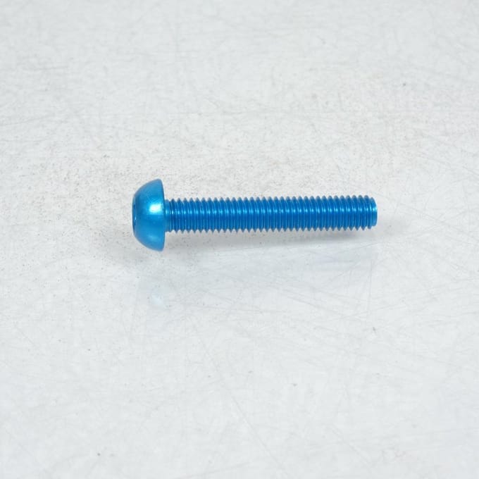Vis Dôme BTR 5mm M6 pas 100 35mm anodisé Bleu 3AS Racing pour moto Neuf