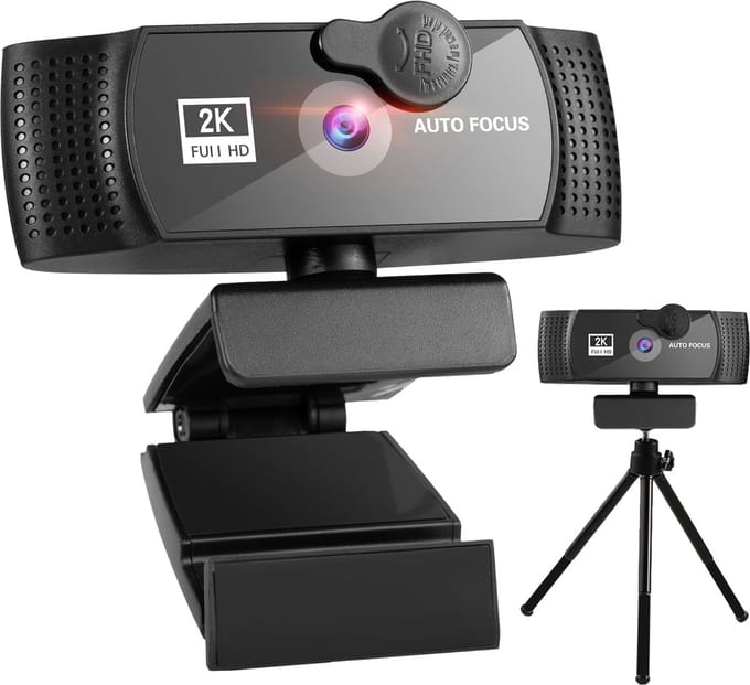 Audyn Webcam - 5MP - 2K Full HD - met Microfoon - voor PC - incl. Cover & Standaard - Streaming Camera - Webcams