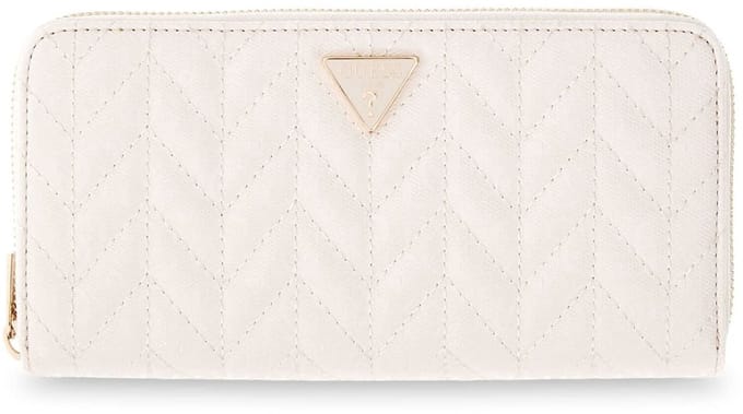 GUESS portemonnee Stacey SLG Zip Around Wallet Cream White crème
