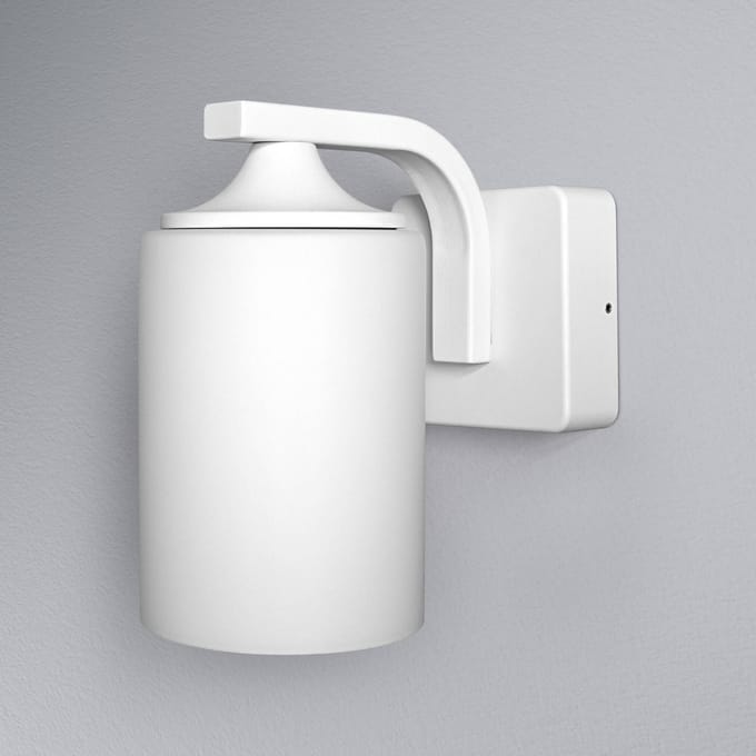 OSRAM ENDURA Classic wandlamp, wit, E27, IP43, aluminium behuizing, glazen diffuser, geschikt voor buitenruimtes, zonder lichtbron.