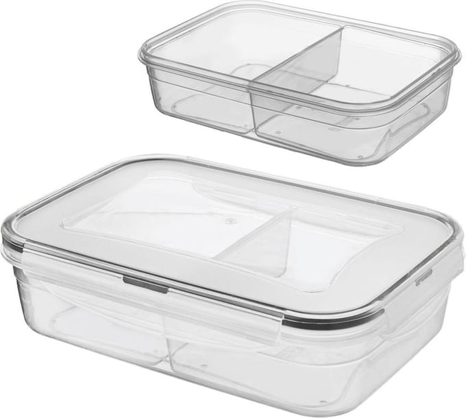 Voedselcontainer met Deksel en Pakking Split 1 l - Vershoudbakjes - Vershouddoos - Bakjes - Diepvriesbakjes - Vershouden