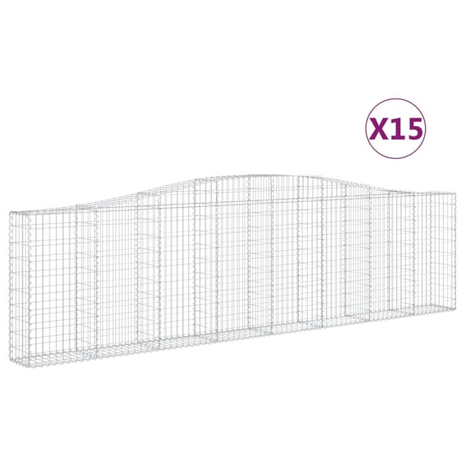 vidaXL - Schanskorven - 15 - st - gewelfd - 400x30x100/120 - cm - ijzer