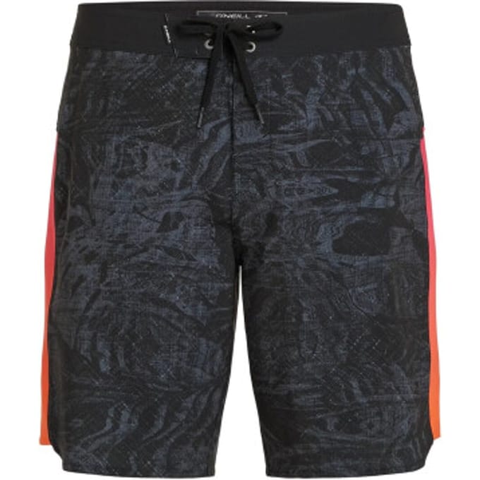 O'Neill Heren Boardshort Lang Zwemshort Hyperfreak Tech Panel 19'' Zwart/Roze/Oranje - Maat 30