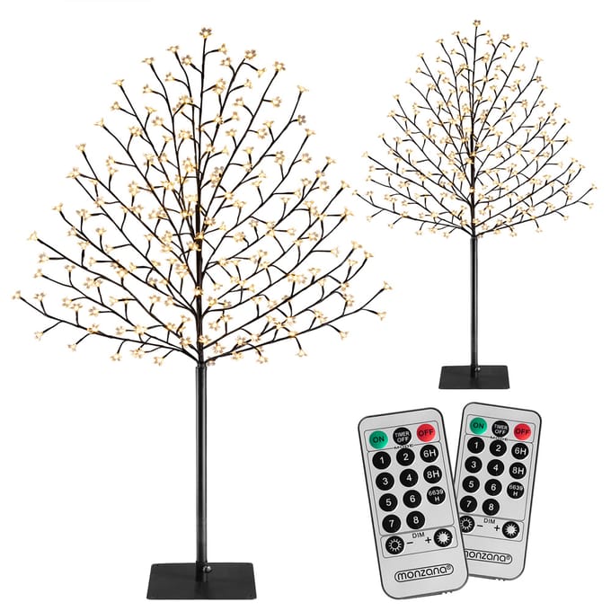 Kerstverlichting 2x Kersenbloesem - 220cm Timer IP44 220 LED – Warm Wit