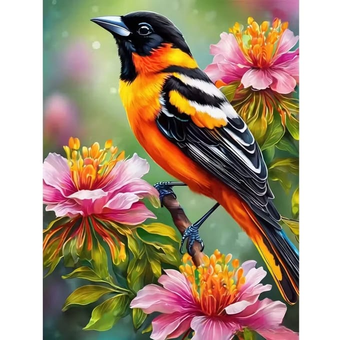 Diamond painting Oriole vogel 20 x 30 cm