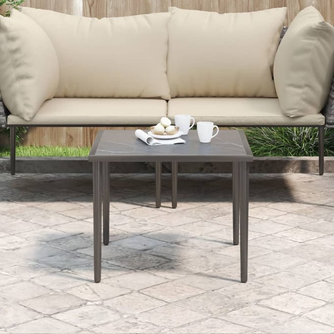 vidaXL - Tuintafel - 48x48x37 - cm - staal - grijs