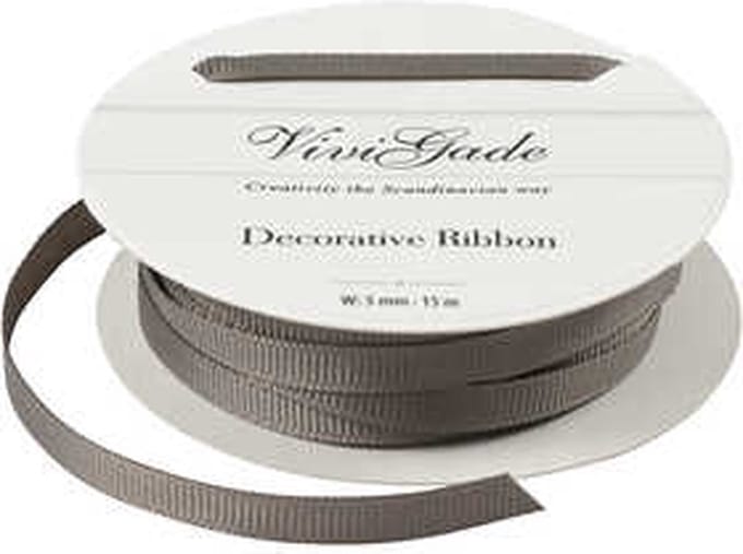 Decoratie lint, B: 6 mm, grijs, 15 m/ 1 rol