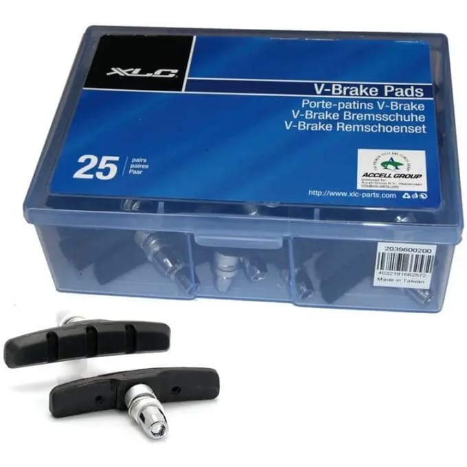 XLC remschoen V-brake inbus 70mm (25 sets) zwart