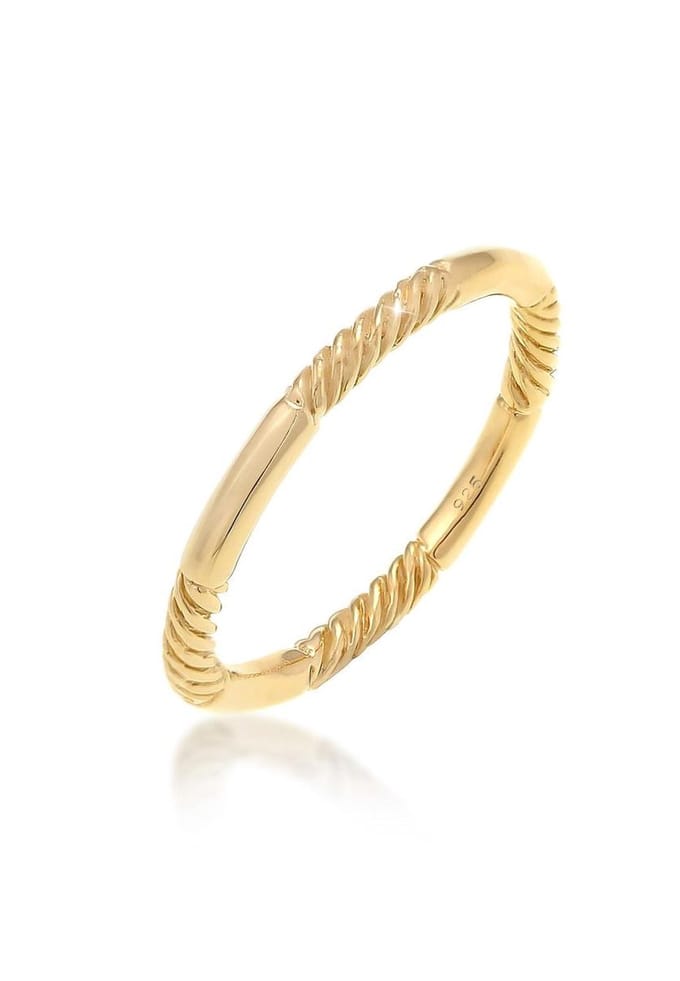 Elli - Ring - Dames Band Basic Stacking Gedraaid in verguld 925 Sterling Zilver - Dames