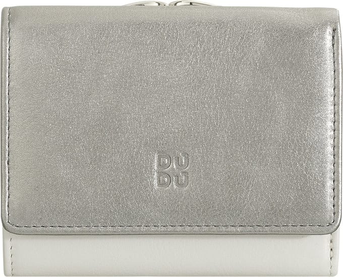 DuDu Corsica Portemonnee RFID-bescherming Leder 11 cm - Dames - Horizontaal - silber