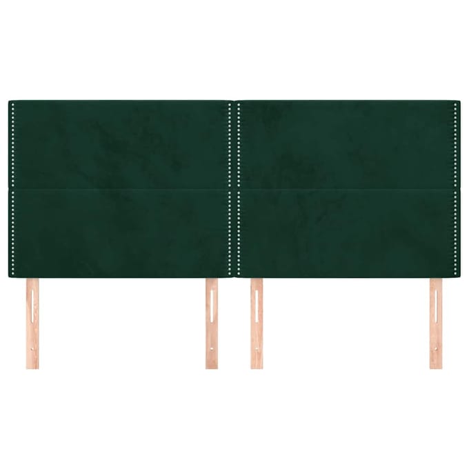 vidaXL - Hoofdbord - donkergroen - 200x5x118/128 - cm - fluweel