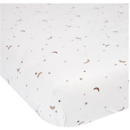 Prénatal wieg hoeslaken Ster en Maan Ivory White unisex