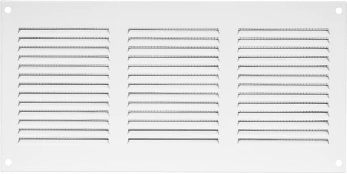 Wit Stalen Ventilatierooster 300x150mm met Insectengaas - Professionele Ventilatieoplossing