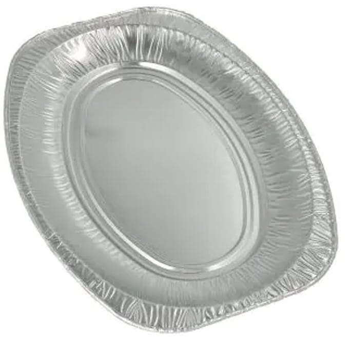 10x 3 Alu serveerschalen ovaal 35 cm x 245 cm