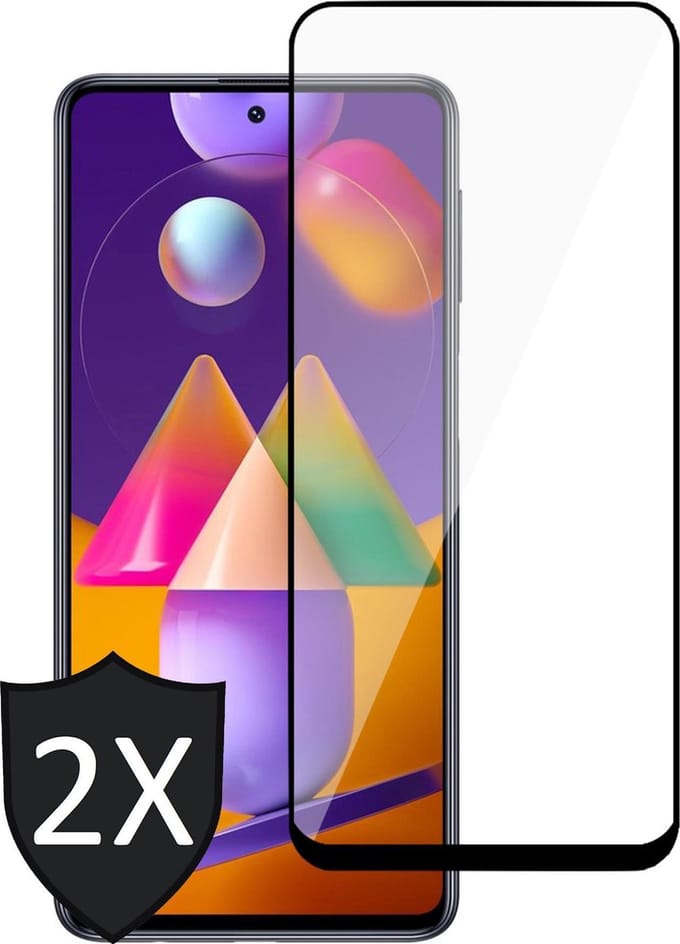 Screenprotector geschikt voor Samsung M31s - 2x Glas Tempered Glass Screen Protector Full Screen