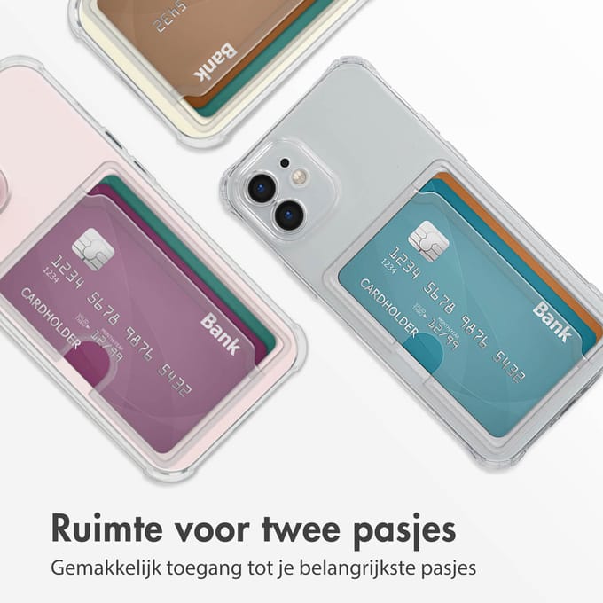 imoshion Softcase Backcover met pasjeshouder voor de Apple iPhone 12 - Transparant
