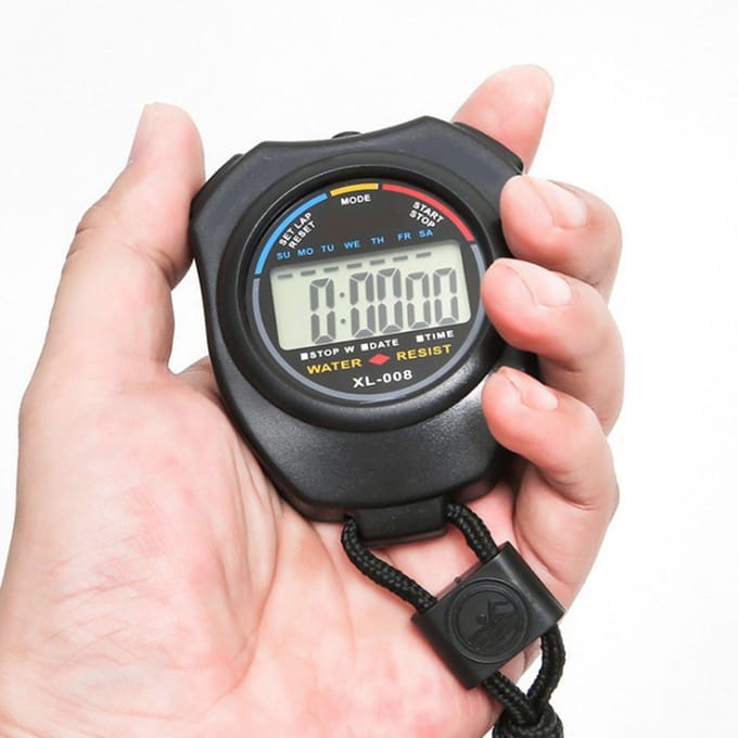 Elektronische Stopwatch Multifunctionele Draagbare Sport Stopwatch Timer met Digitaal Beeldscherm voor gray