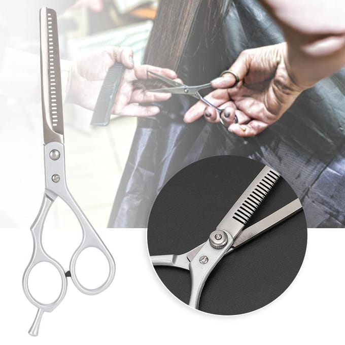 Ciseaux à Effiler Professionnels en Aluminium pour Coupe de Cheveux Coiffeur Ciseaux de Coiffure Argent white