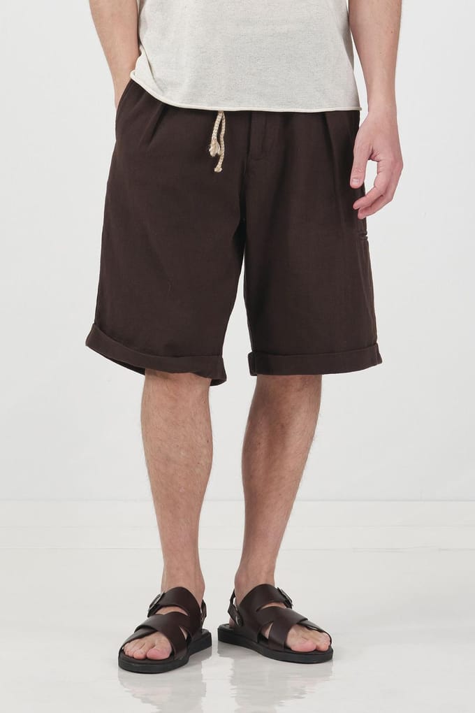 Midden Taille Ontspannen Pasvorm Wijde Pantalonshorts met Zakken