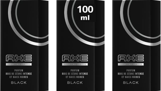 AXE Eau de Toilette Black - 3 x 100 ml Voordeelverpakking