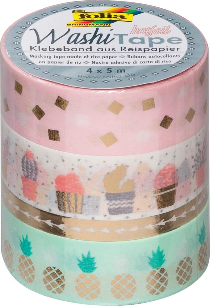 FOLIA WASHI TAPE GOUD 4X