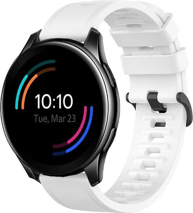 Shop4 - Geschikt voor Bandje voor OnePlus Watch - Siliconen Wit