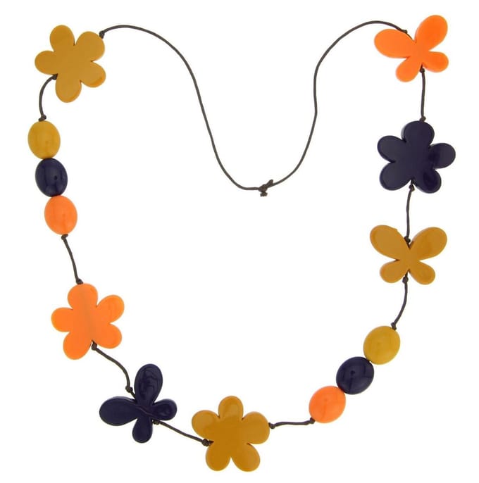 Behave - Ketting met bloemen kralen - Multicolor - 92 cm