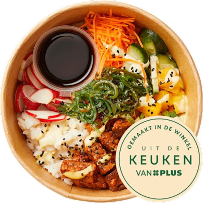 Poké bowl sticky tempeh