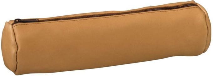 Pennenetui Oxford 22x6cm leer rond naturel