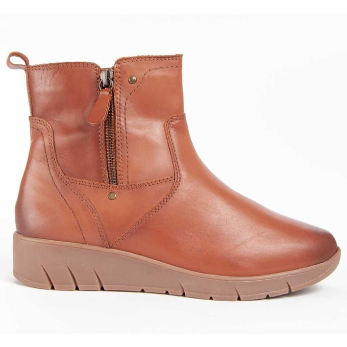 Botín Casual De Piel Para Mujer.  Purapiel  Botilina3  99471 36 bruin