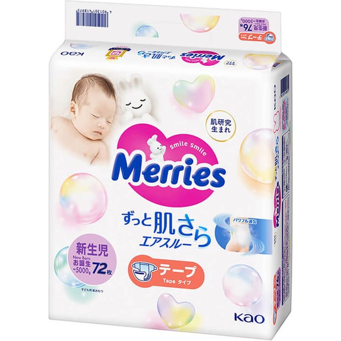 Luiers Merries NB 0-5kg 72st