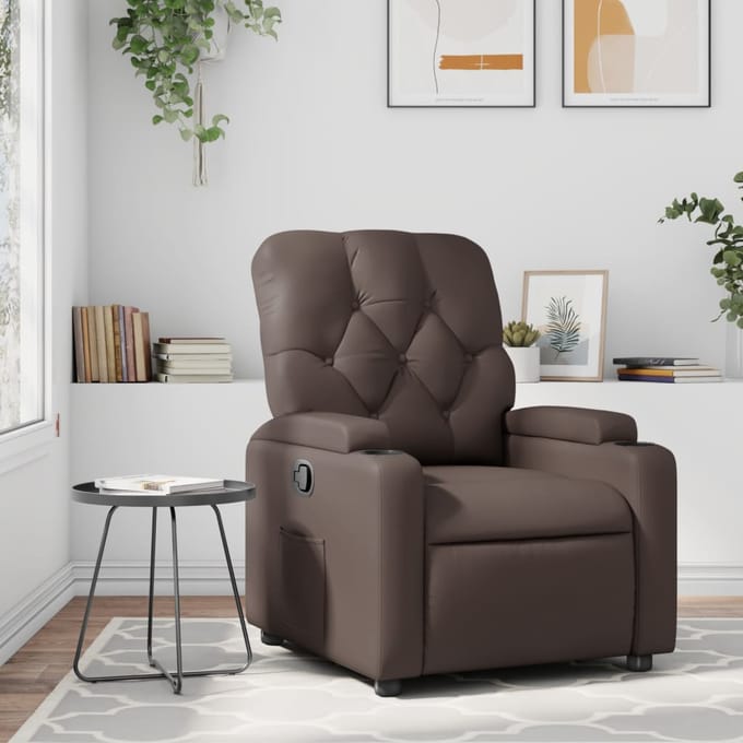 vidaXL - Fauteuil - verstelbaar - kunstleer - bruin