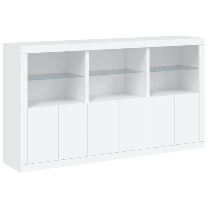 vidaXL - Dressoir - met - LED-verlichting - 181,5x37x100 - cm - wit