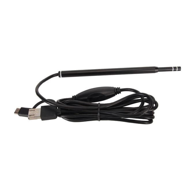 3-in-1 USB Endoscoop met 6 Verstelbare LED-lampjes Flexibele HD Endoscoop voor Mobiele Telefoons Tablets black