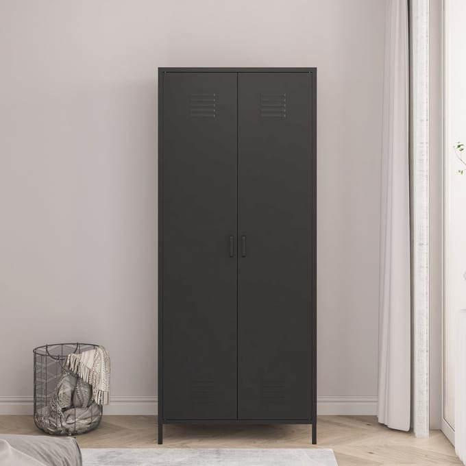 Metalen kast Seinäjoki 180x76x50 cm zwart mat [en.casa]